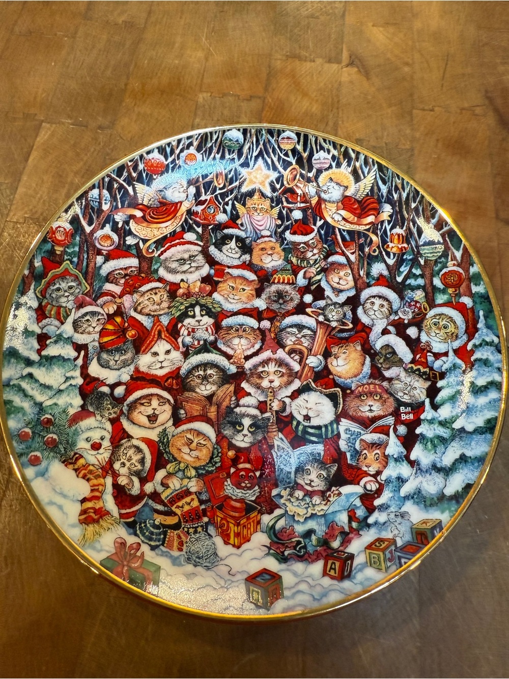 Santa Claws by Franklin Mint Holiday Cat Choir Decorative Plate Limited Edition